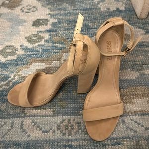 Schutz Nude Cadey Block Heel, Sz 7.5, 4 inch heel